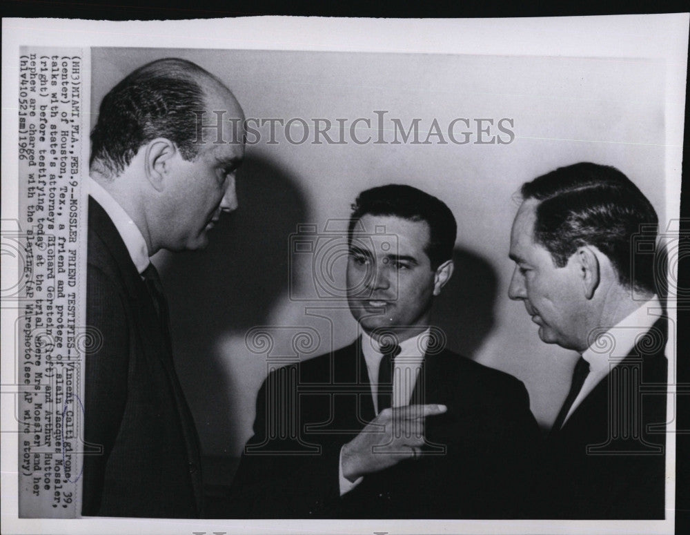 1966 Press Photo Vincent Caltigirone Witness Jacques Mossler Murder Trial - Historic Images