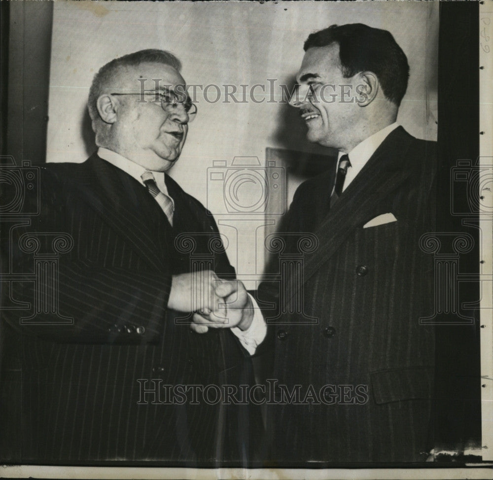 1948 Press Photo Al Johnston,, Loco Eng union &amp; NY Gov TE Dewey - Historic Images