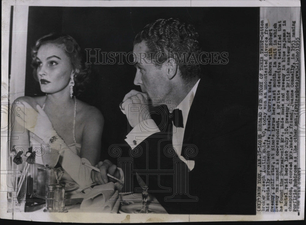 1955 Press Photo Joseph Austin Wade Divorces Pamela Curran Wade - Historic Images