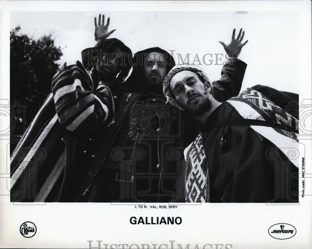 Press Photo Band &quot;Galliano&quot; Val, Rob &amp; Spry on Mercury label - Historic Images