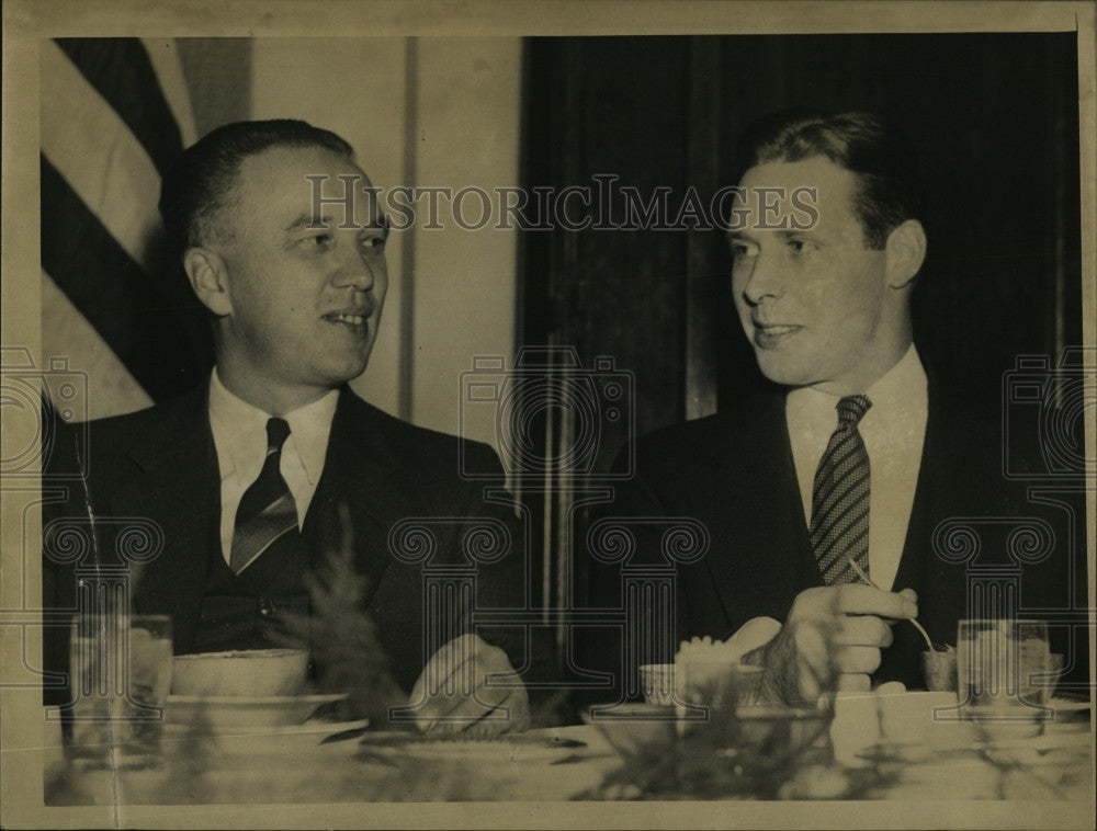 1939 Press Photo Mayor Maurice Tobin and Thane Campbell - Historic Images