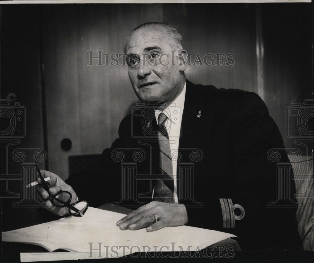 1958 Press Photo Captain of the M. V. Italamare, Captain Joseph Campi - Historic Images