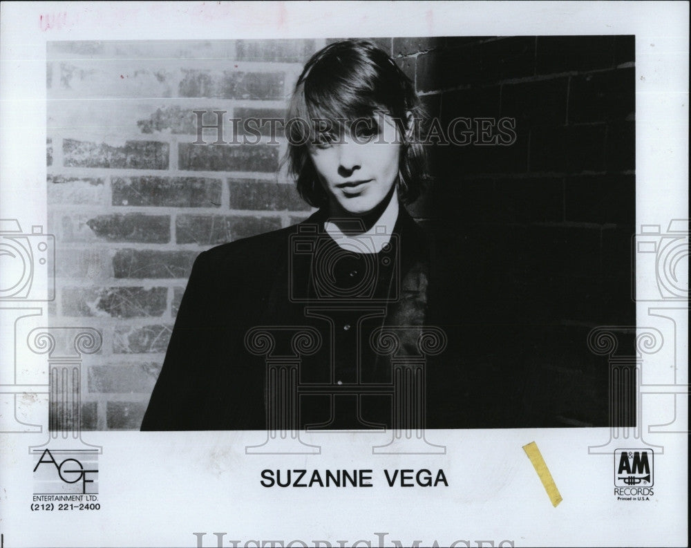 1987 Press Photo Suzanne Vega,American singer know for her eclectic folk music. - Historic Images