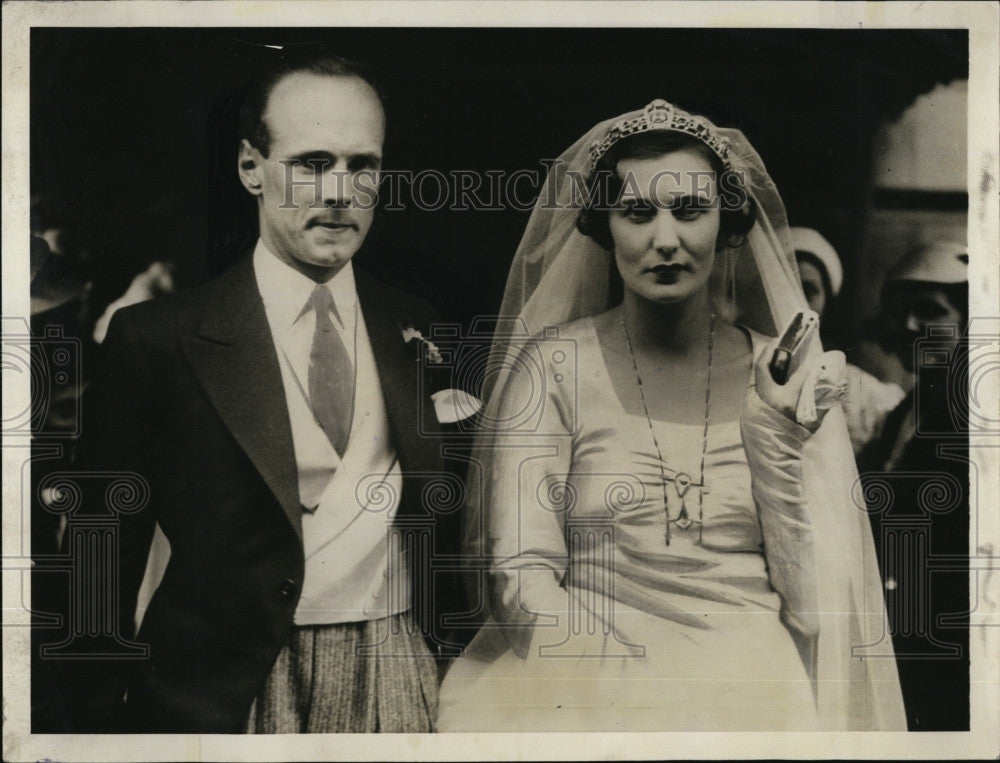 1935 Press Photo Viscount Curzon, Priscilla Weigall - Historic Images