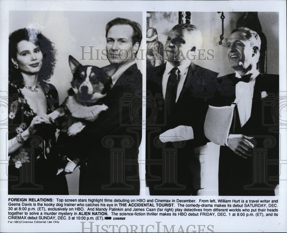 1994 Press Photo  &quot;The Accidental Tourist&quot; Geena Davis, Wm Hurt, - Historic Images