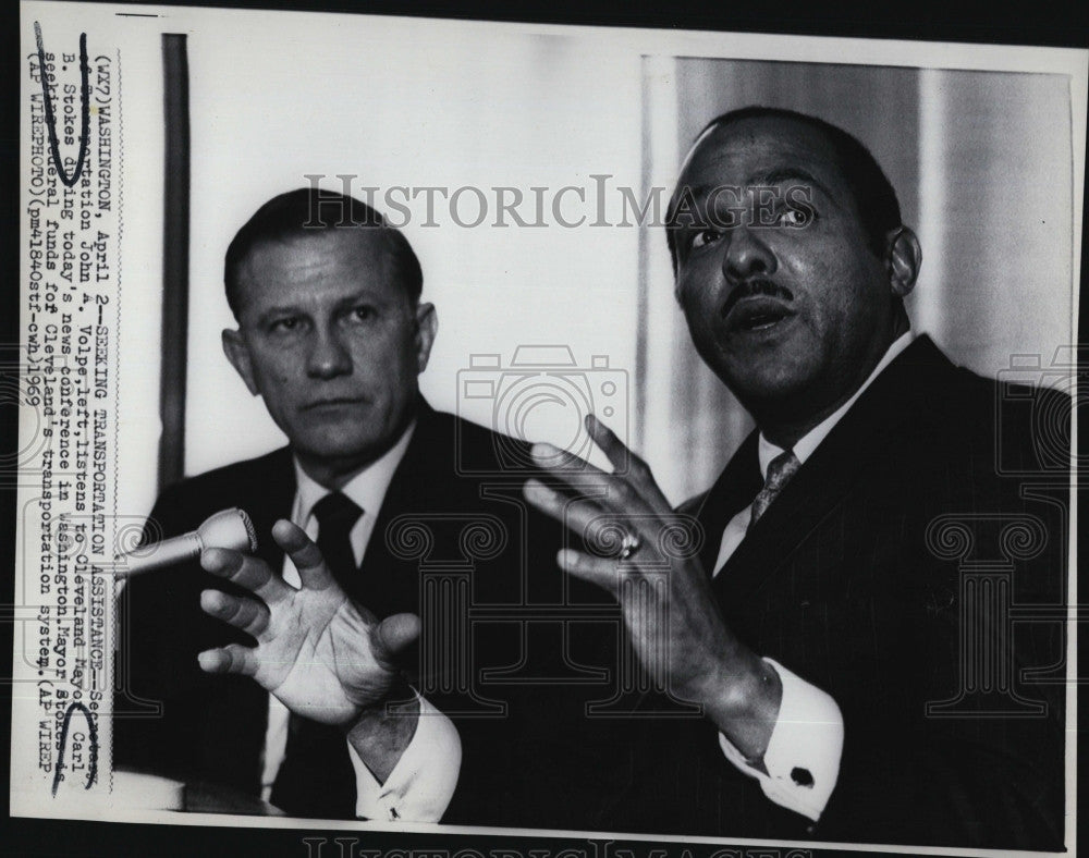 Secretary Of Transportation John Volpe Mayor Carl Stokes 1969 Vintage ...