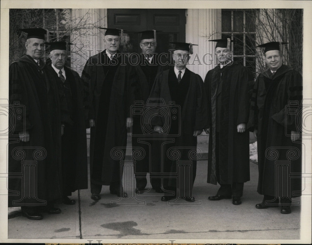 1944 Press Photo Dr. Harold Stoke, Pres. E. Hopkins, A. Felker, R. Neal - Historic Images