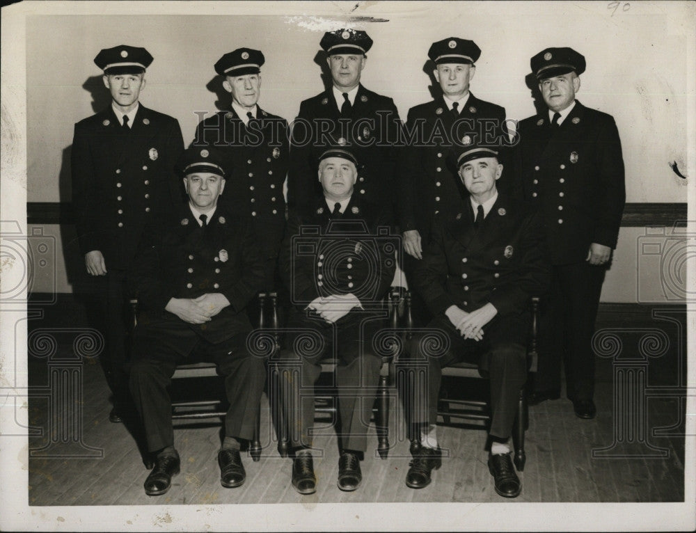 1948 Press Photo Kelleher Stevens Travers Carroll Nevins Board of Fire Engineers - Historic Images