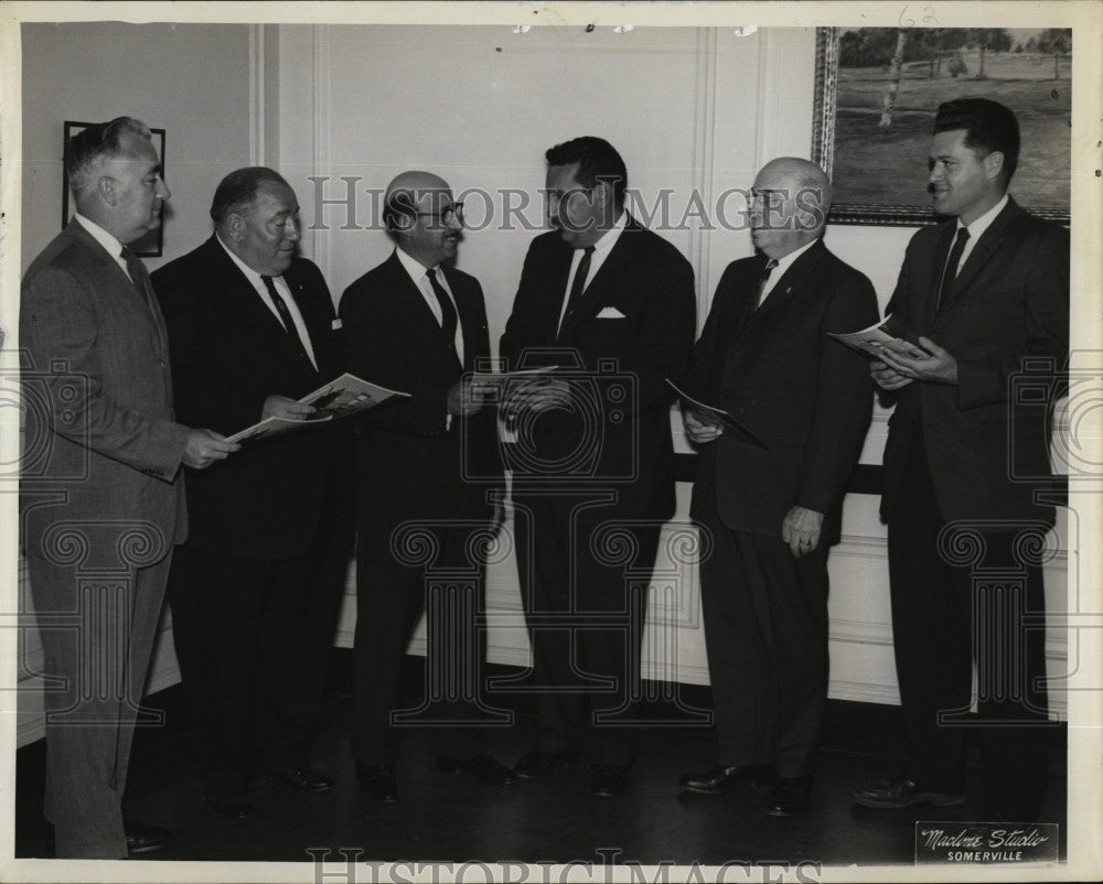 1963 Press Photo K. L. Stokes, Mayor  Bretta, Lyman Hodgdon, Joseph Howard - Historic Images