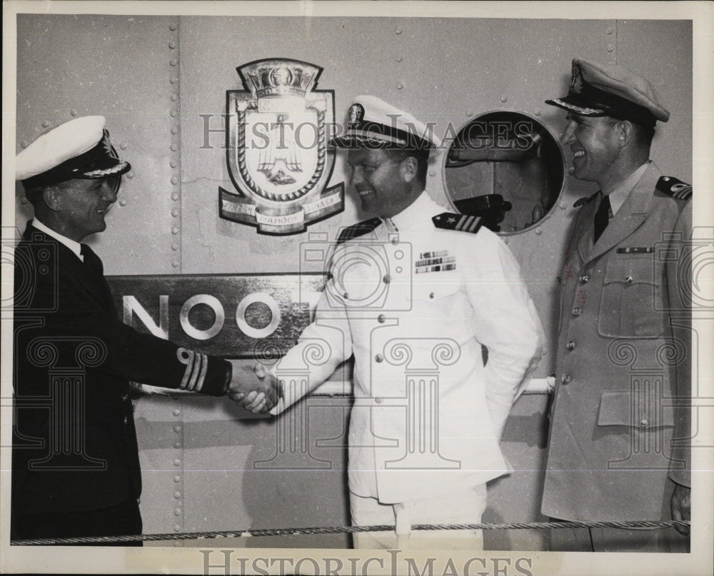 1949 Press Photo Stoore, Shuman and Pemberton of the Navy - Historic Images