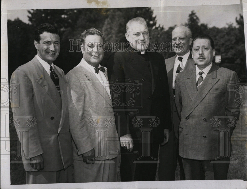 1951 Press Photo Rep. M. Umana, J. Salerno, Archbishop Cushing, T. Nazzaro - Historic Images