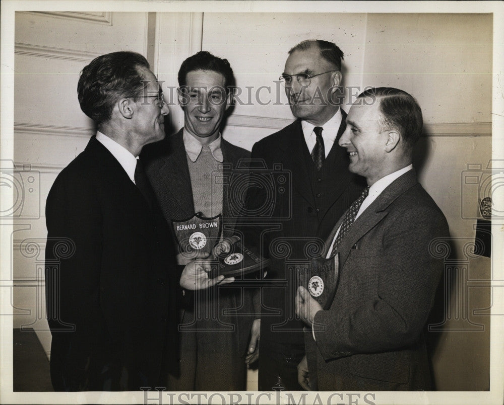 1943 Press Photo Boston YMCA President O. W. Stewart, Frederick Billings - Historic Images