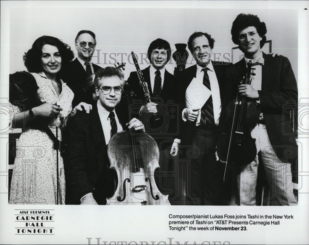 Press Photo Composer And Pianist Lukas Foss Joins Tashi At Carnegie Hall - Historic Images