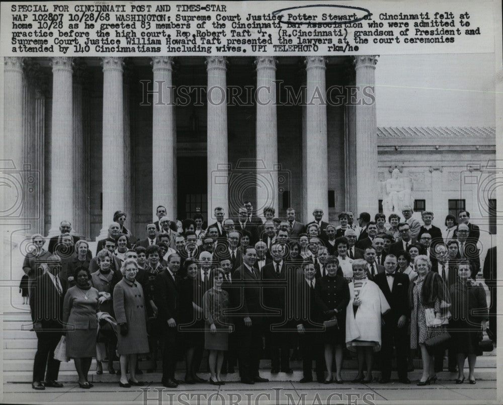 1968 Press Photo Supreme Court Justice Potter Stewart Greets Bar Members - Historic Images