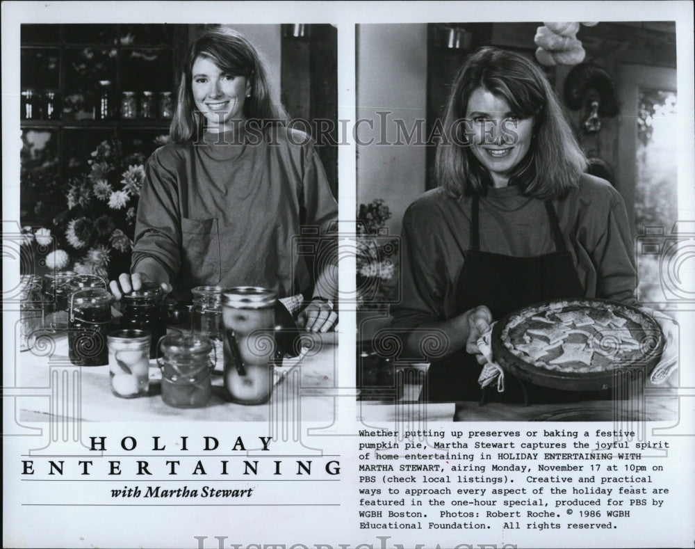 1986 Press Photo Holiday Entertaining  with Martha Stewart - Historic Images