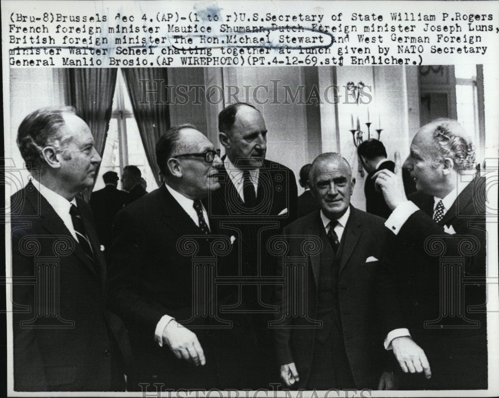 1969 Press Photo Secretary of State Wm. P. Rogers with Foreign Leaders - Historic Images