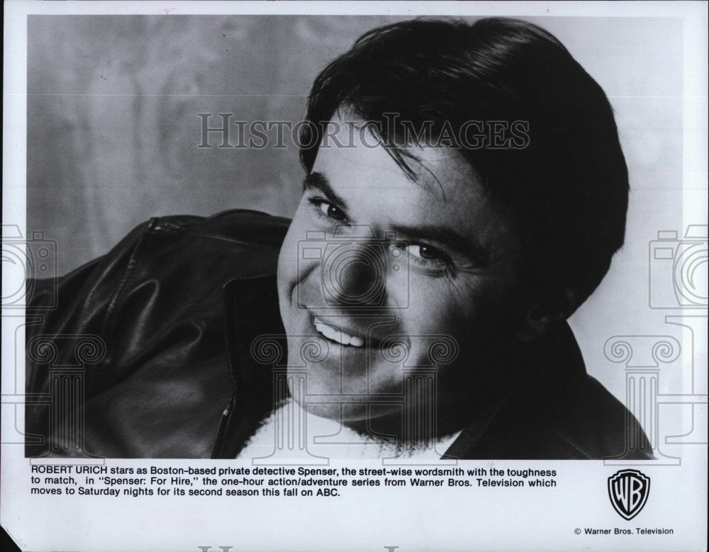 Press Photo Robert Urich as Detective Spencer in &quot;Spencer&quot;. - Historic Images