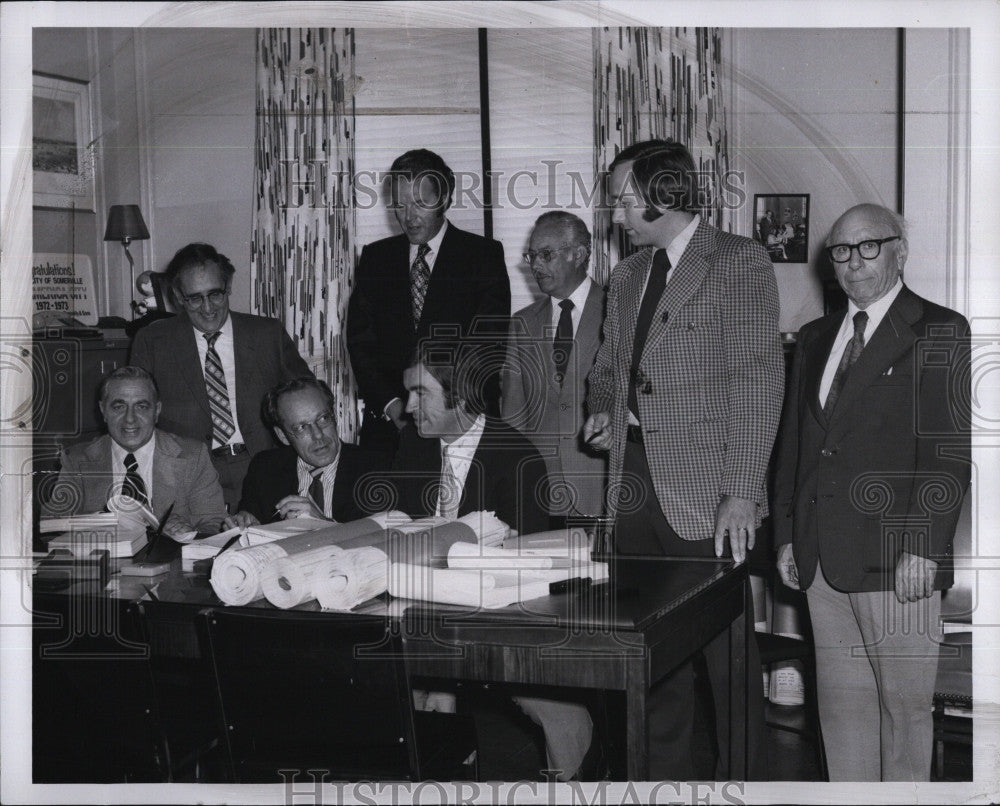 1973 Press Photo Somerville, Mass V Vacaro,L Ralph,J Holmes,F Seatito, Capozzoli - Historic Images