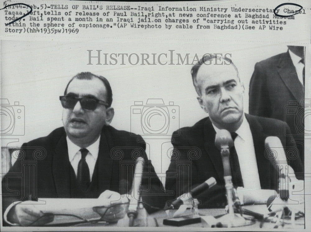 1969 Press Photo Iraqi Charel Taqaa says Paul Bail of US to be released - Historic Images