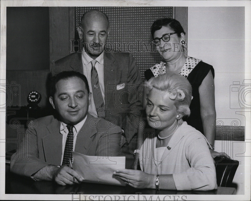 1958 Press Photo B&#39;nai B&#39;rith, SB Tapper,Mrs D Marzynaki,H Ostroff,Mrs L Sherman - Historic Images