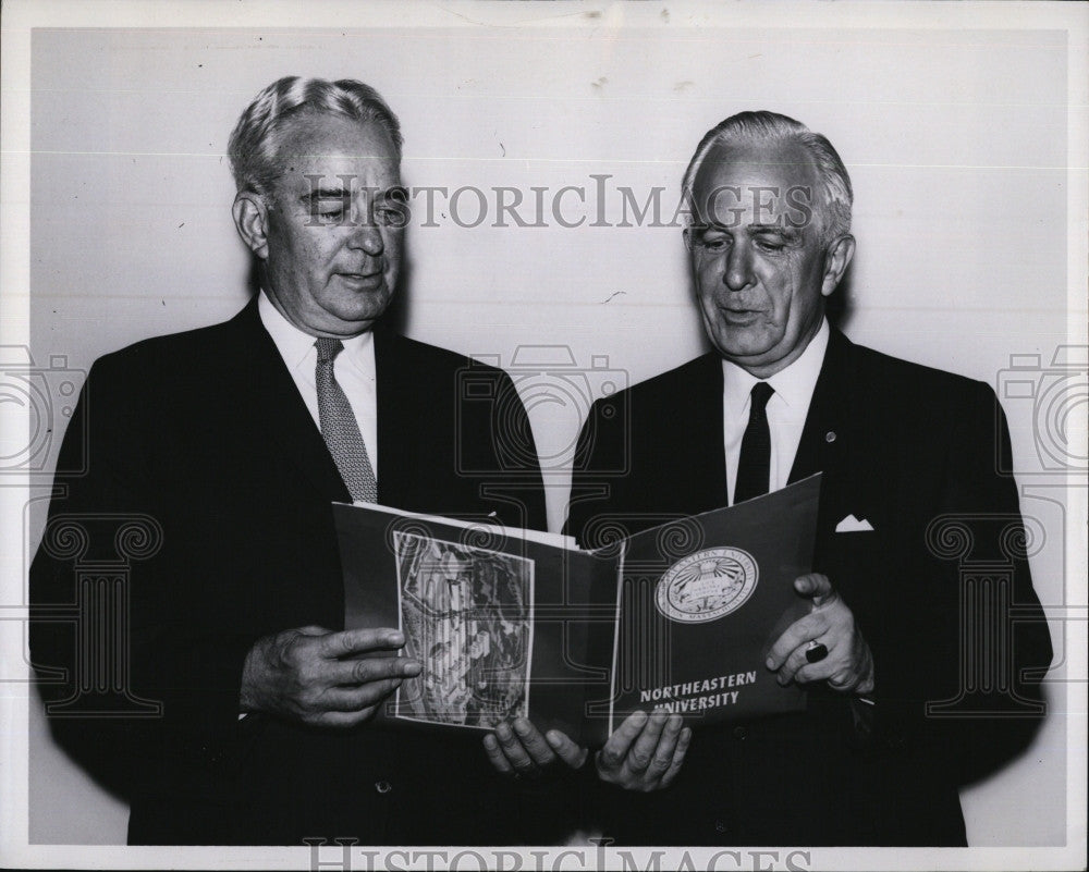 1965 Press Photo Quinn Tamm &amp; Herbert Jenkins at Police Assoc meeting - Historic Images