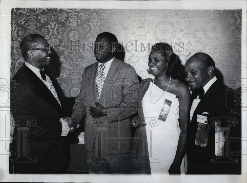 1974 Press Photo Masons meeting, MT Smith,W Davis,M Knight &amp; FA Watson - Historic Images