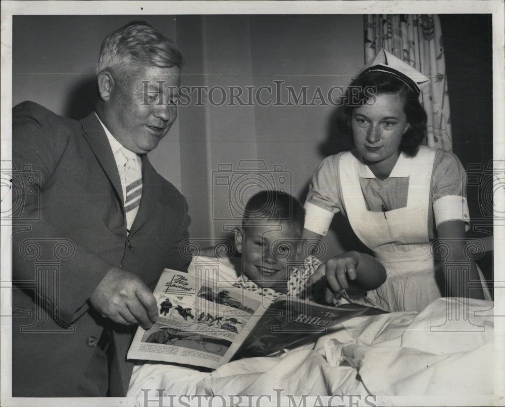 1959 Press Photo Robert Baier United Fund Chairman Harold E Dow Nurse Mary Hays - Historic Images