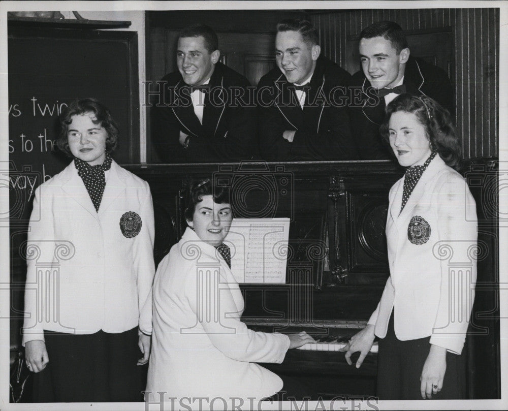 1956 Press Photo William Douglass Peter Rush Charles Myers Mary Ellen Murphy - Historic Images