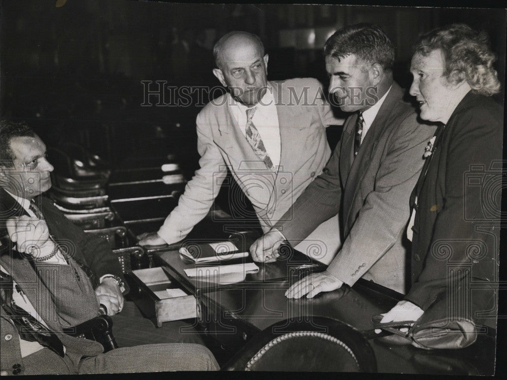 1957 Press Photo GOP legislators, A Gruman,Ed Kerr &amp; Irene Threrher - Historic Images