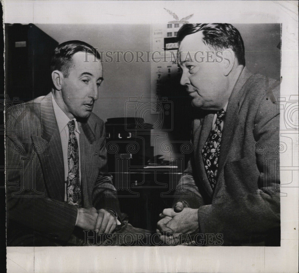 1948 Press Photo Furman Wilson With Attorney Hardon Ballard in Jail - Historic Images