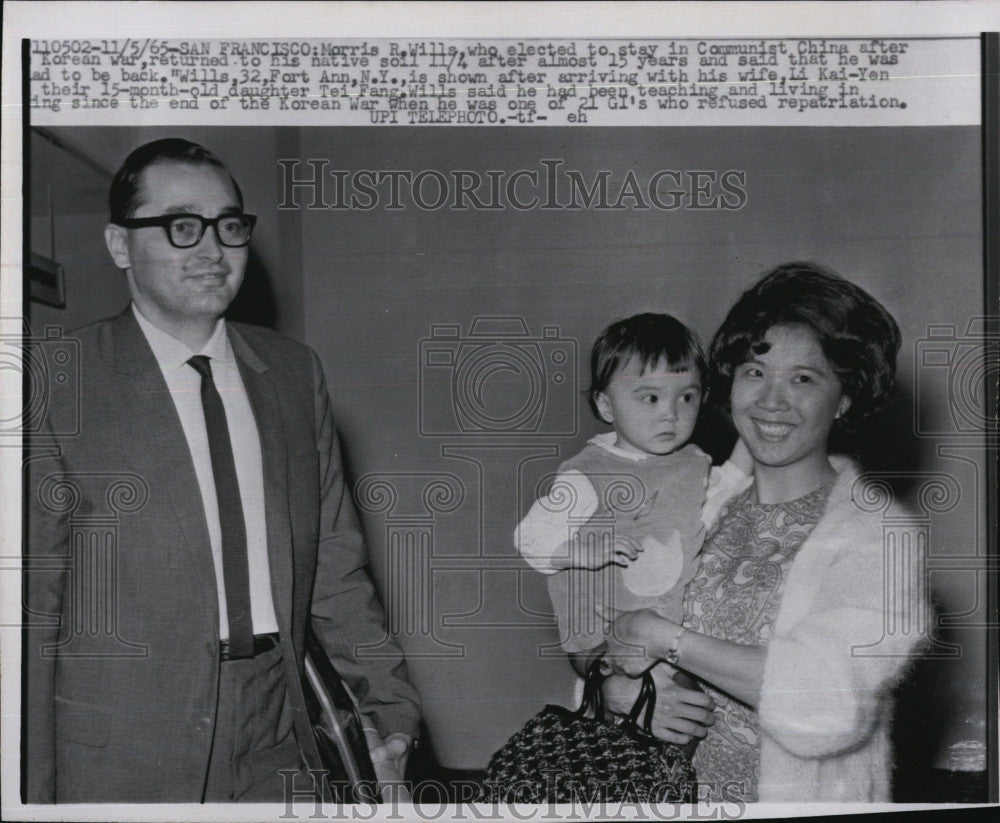 1965 Press Photo Korean war turncoat Morris Wills and his family in the US - Historic Images