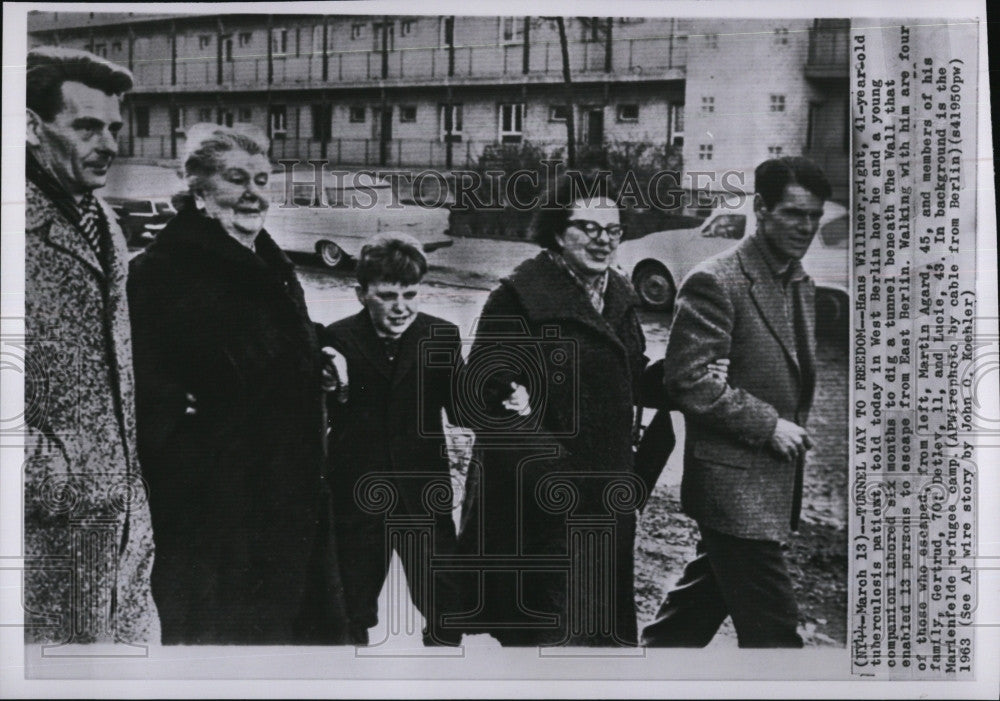 1963 Press Photo Hans Willmar,&amp; 4 others who escaped from E. Berlin - Historic Images