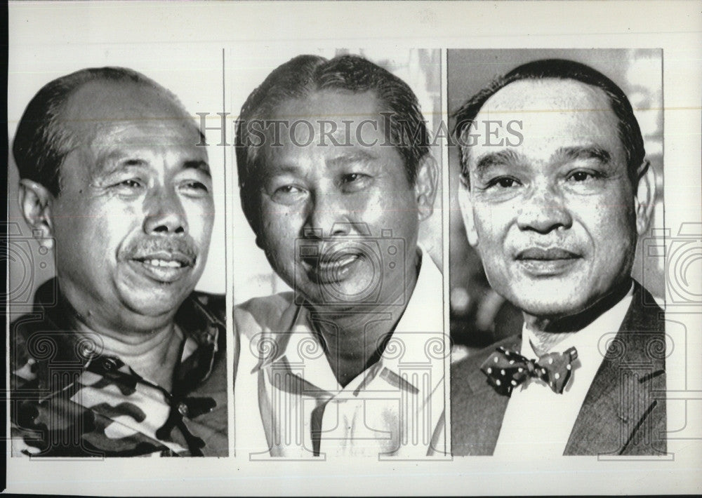 1973 Press Photo Cambodian President  Lon Nol,Sirik Matak,In Tar - Historic Images