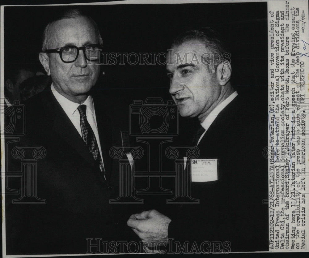 1968 Press Photo Roger Tartarian , UPI &amp; Staley McBrayer of Texas - Historic Images