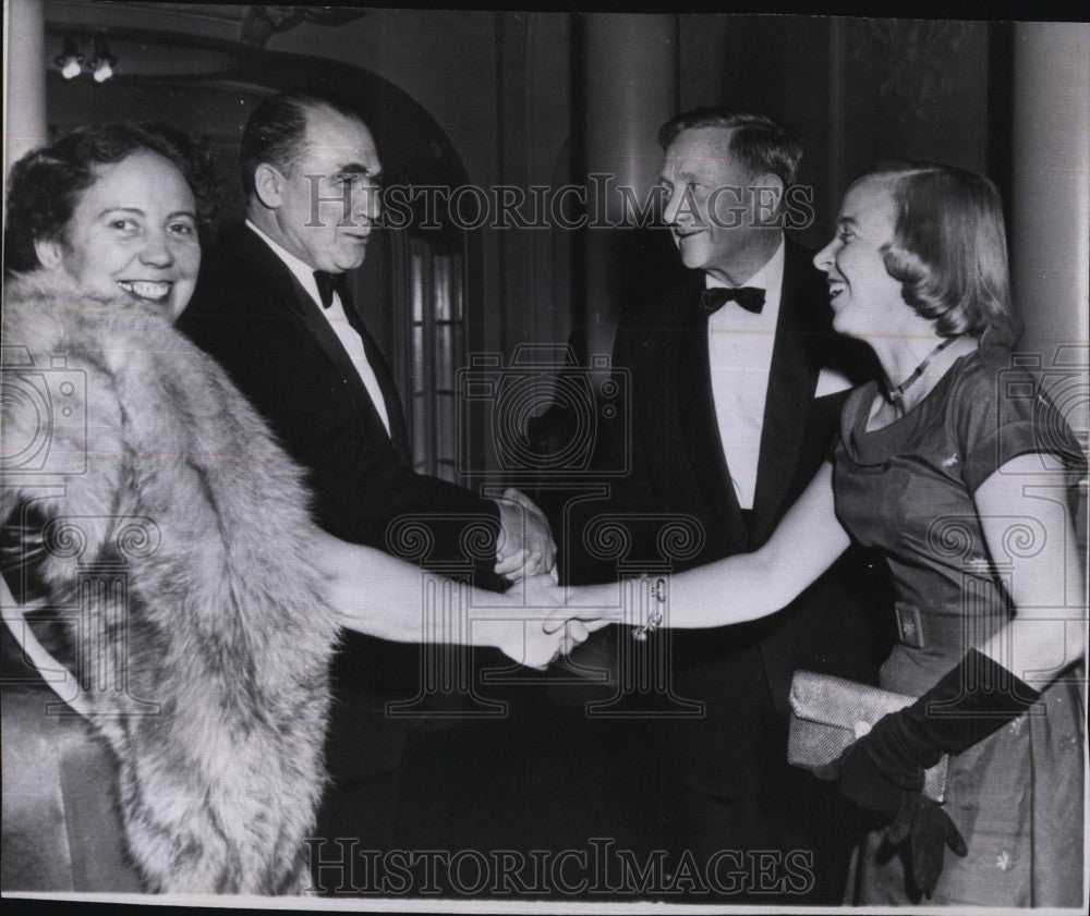 1955 Press Photo Zaroubin With William Douglas and Wife at Party - Historic Images