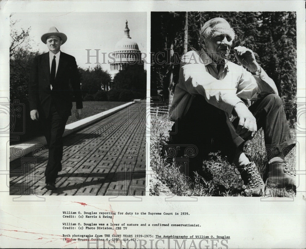 1980 Press Photo William O. Douglas, Supreme Court Justice - Historic Images