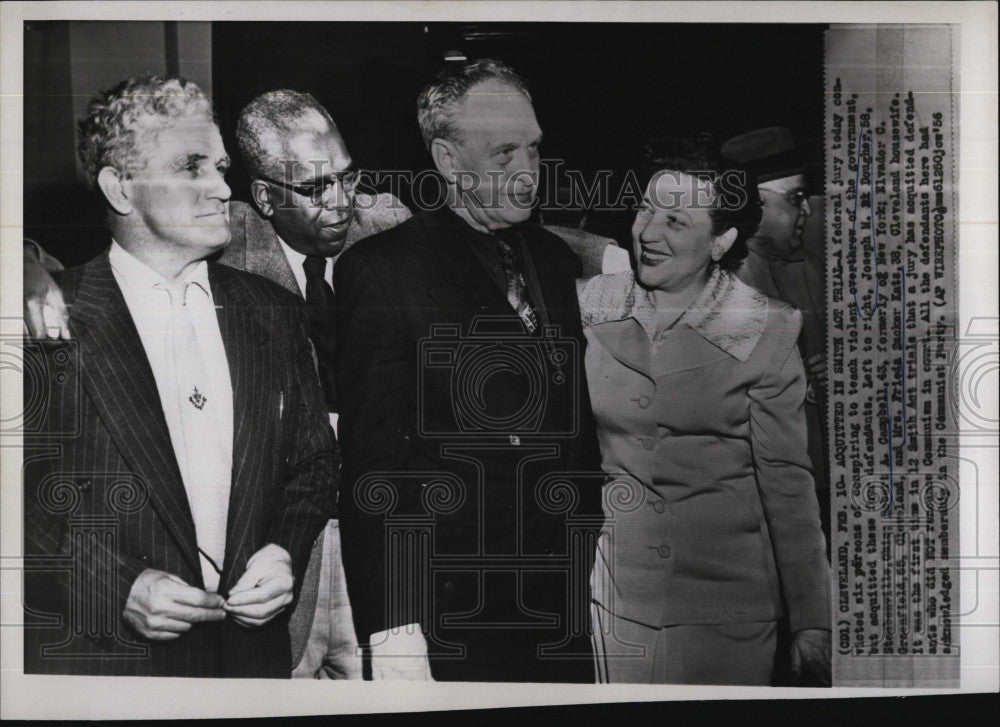 1956 Press Photo Joseph Dougher, Frieda Katz acquitted on Smith Act - Historic Images