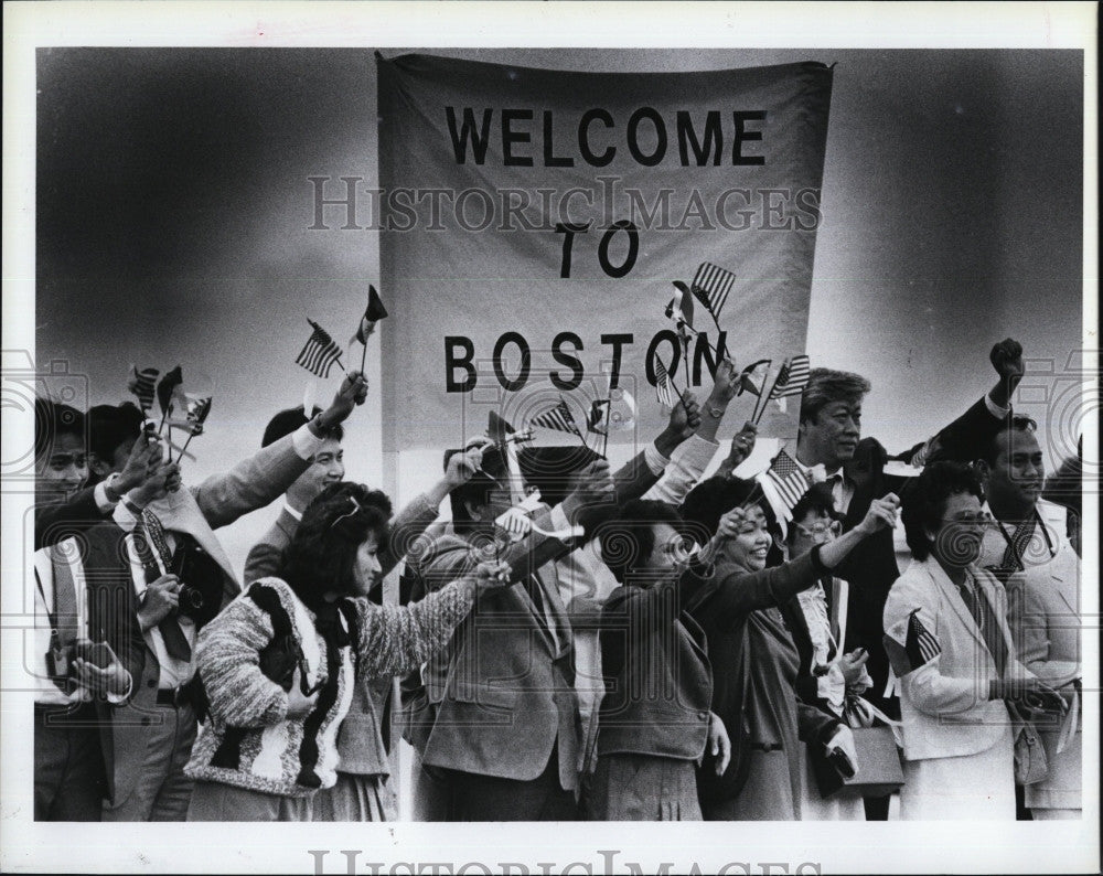 1986 Press Photo Corazon Aquino of Philippines at Harvard - Historic Images