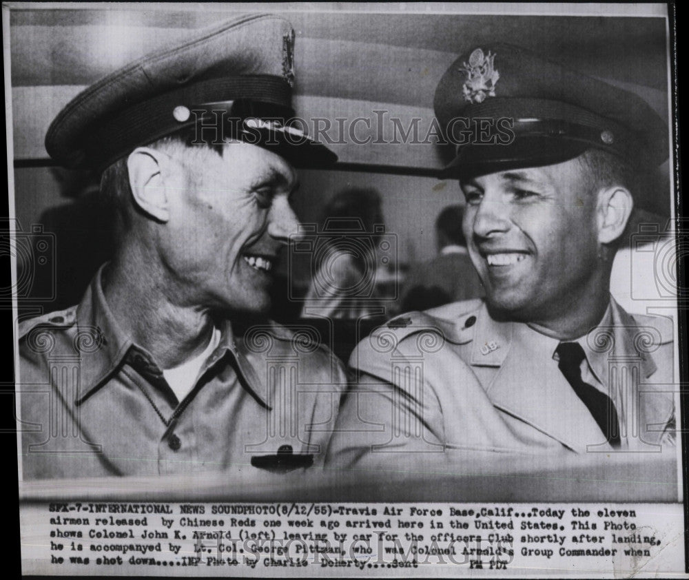 1955 Press Photo Colonel John Arnold, Lt. Col. George Pittman - Historic Images