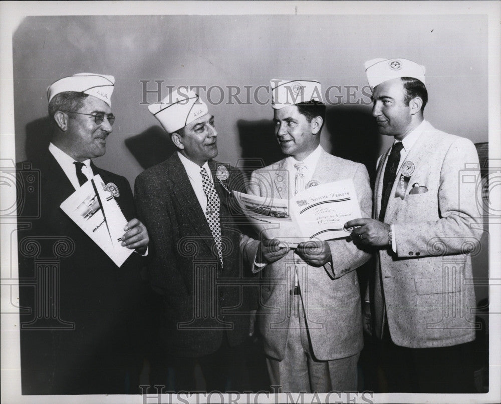 1958 Press Photo George Beatty,Chas Rocheford,L Fahey &amp; S Novak. Amputee Vets - Historic Images