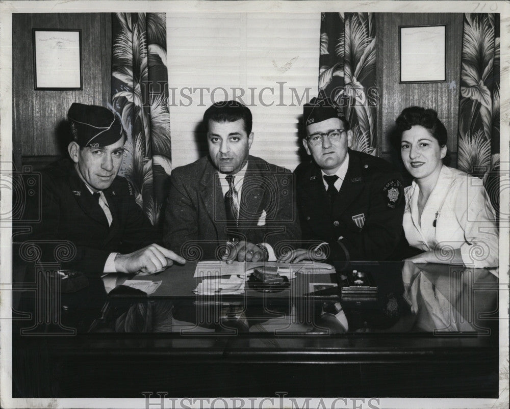 1954 Press Photo Dr. G. Arbeene, Commander J. Smith, T. Collins, Miss Marie Lee - Historic Images