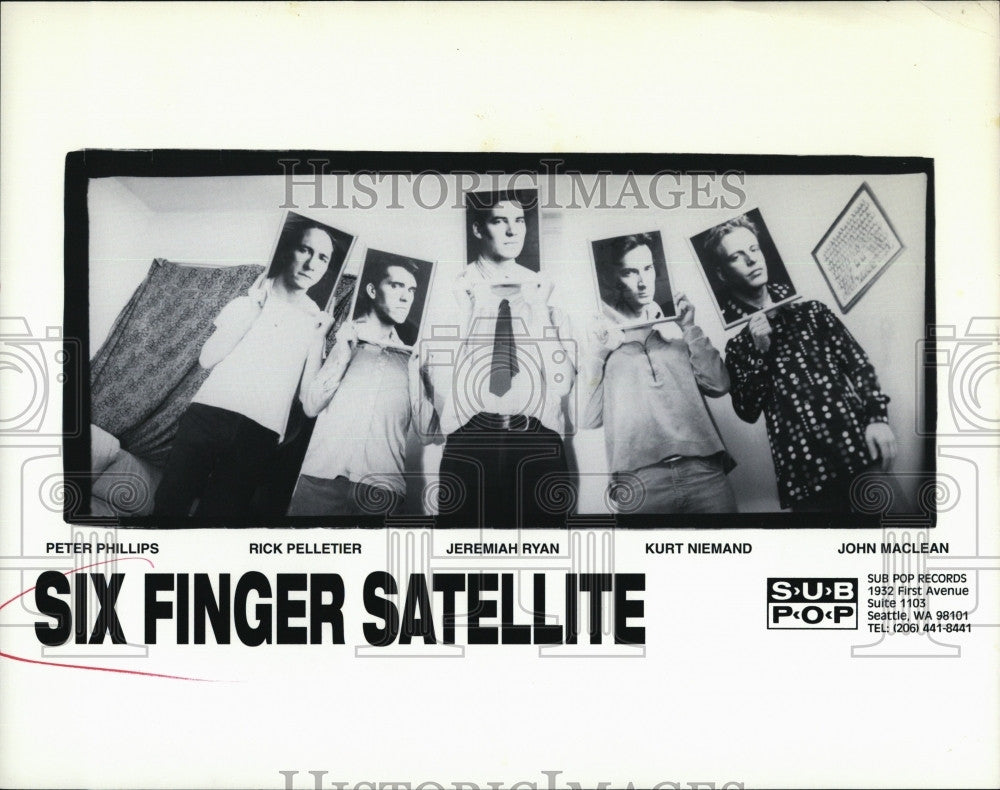 Press Photo Six Finger Satellite: P. Phillips, R. Pelletier, J. Ryan, K. Niemand - Historic Images