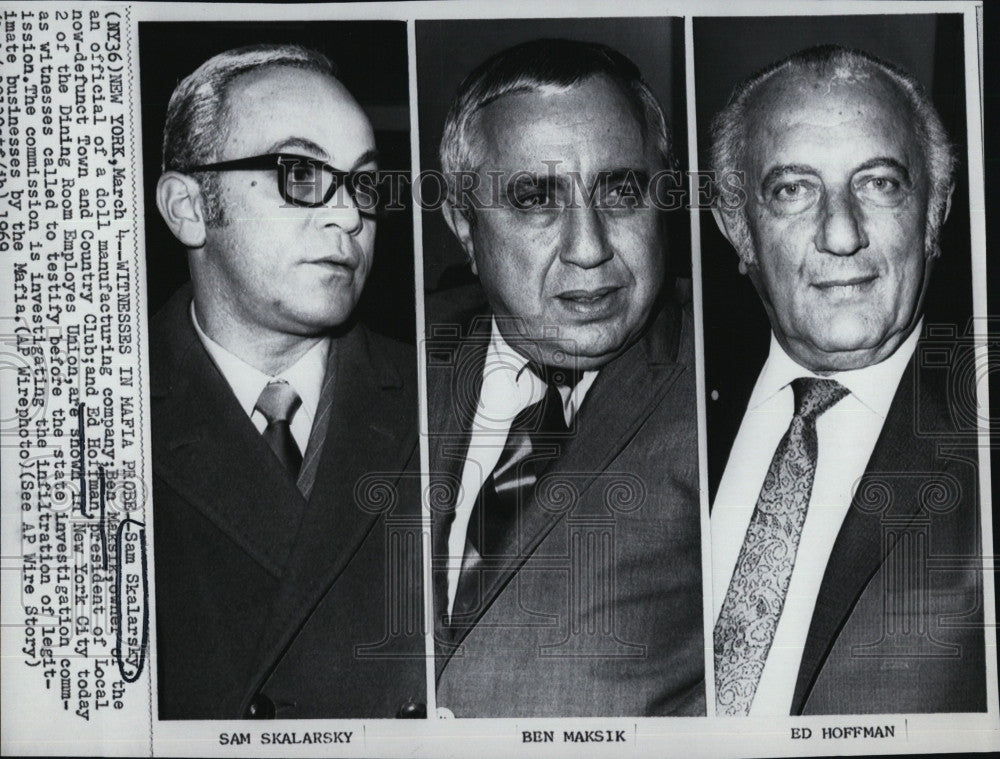 1969 Press Photo Mafia probe witnesses: Sam Skalarsky, Ben Maksik, Ed Hoffman - Historic Images