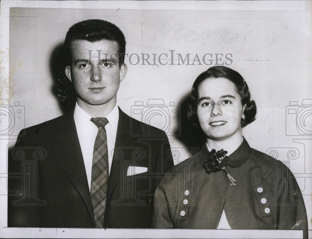 1956 Press Photo First Place Winner Gordon W. Peterson, Priscilla Pierce, 2nd - Historic Images