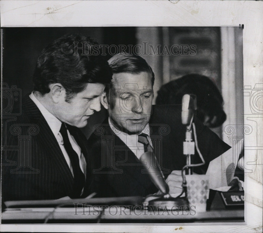 1969 Press Photo Sen. Edward Kennedy, Sen. Charles Percy - Historic Images