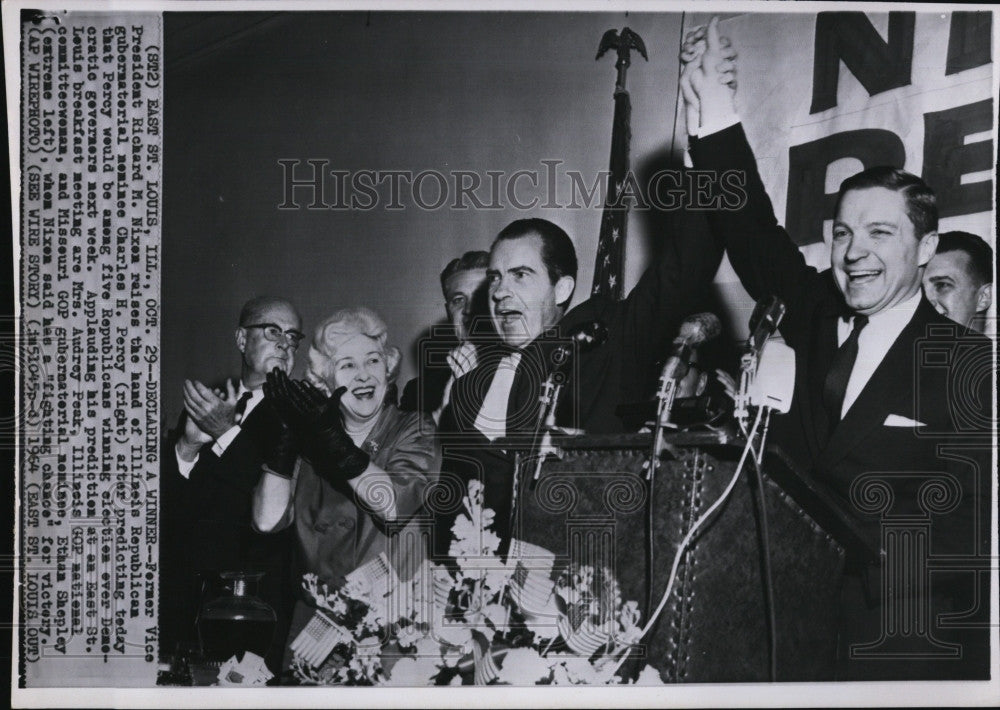 1964 Press Photo Former Vice President Richard Nixon, Charles Percy - Historic Images