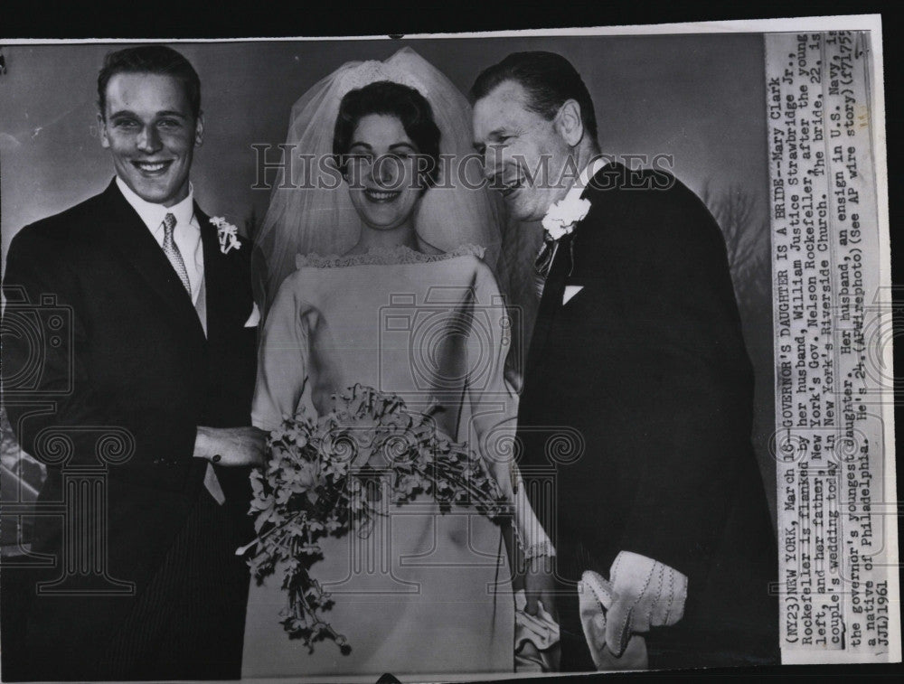 1961 Press Photo Mary Clark Rockefeller, husband W. Strawbridge, Jr. - Historic Images