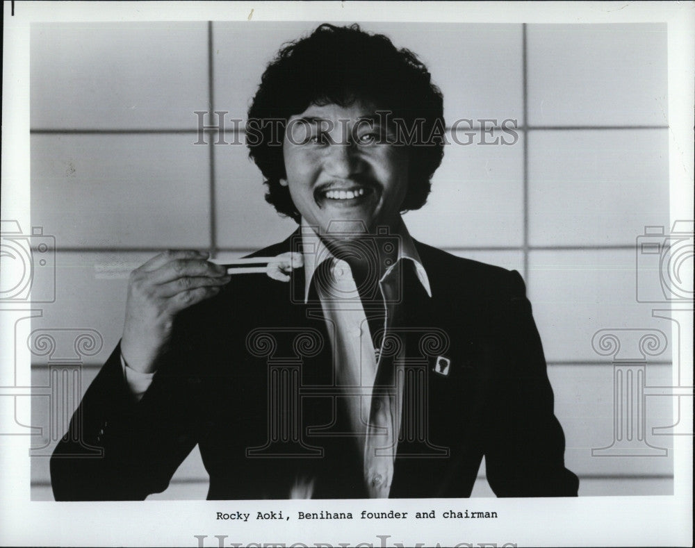 Press Photo Rocky Aoki, Benihana Restaurant Founder &amp; Chairman - Historic Images