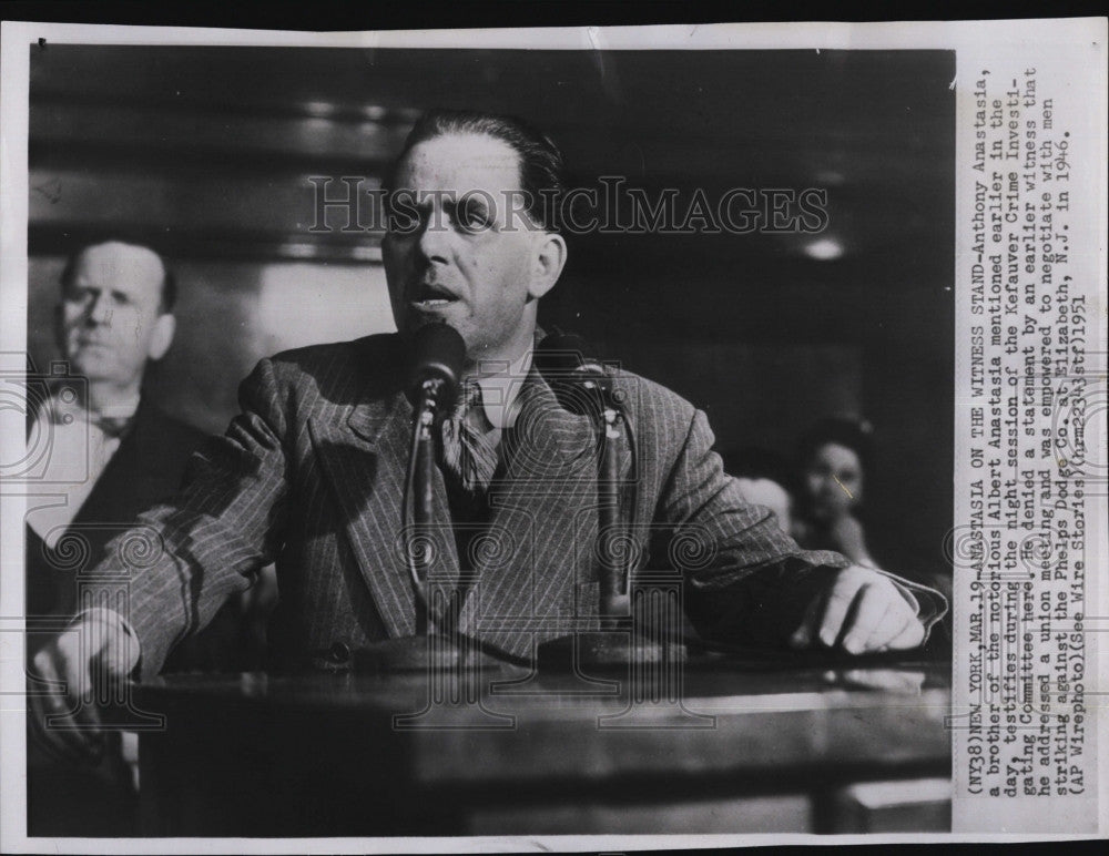 1951 Press Photo &quot;Tough Tony&quot; Anastasia at Court - Historic Images