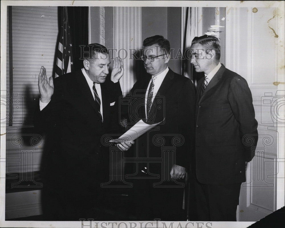 1959 Press Photo Massachusetts Governor Foster Furculo, William H. Sullivan - Historic Images